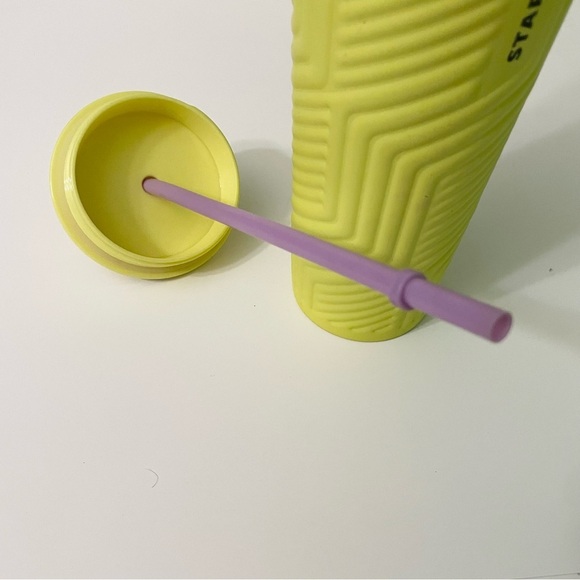 Starbucks 2024 Winter Angular Neon Yellow Stainless Steel Tumbler - Picture 12 of 16
